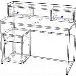 Чертеж Компьютерный стол Париж 15 BMS