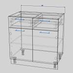 Схема сборки Тумба напольная 2 ящика и двери Греция BMS