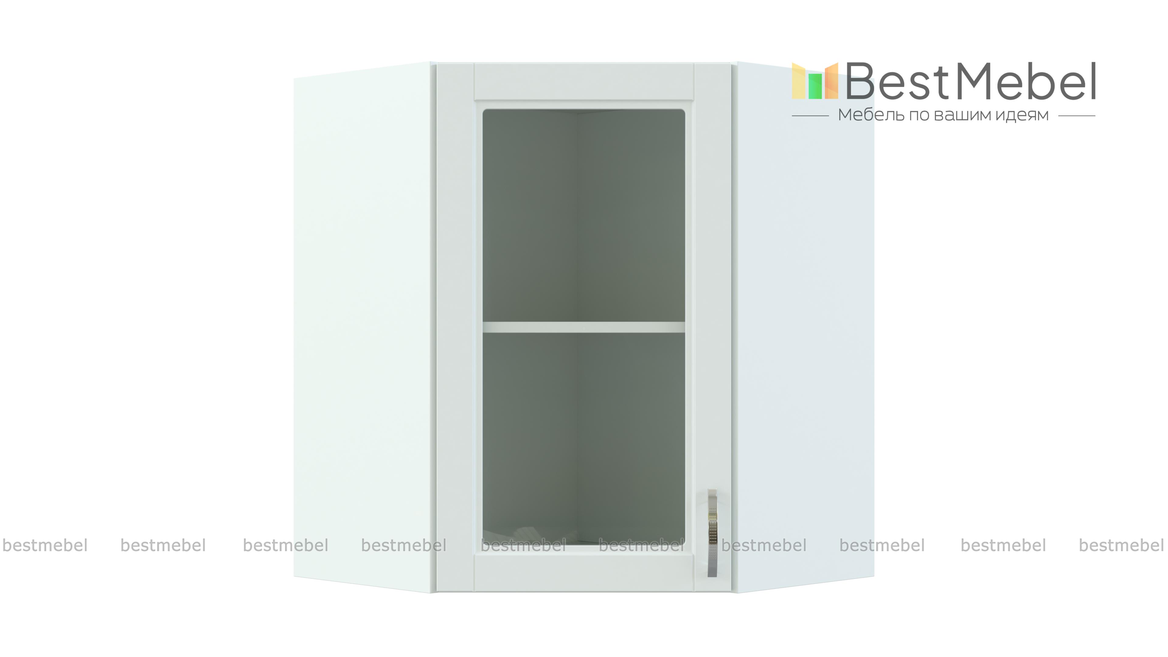 Шкаф верхний Лондон угловой стекло BMS - Фото