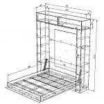 Чертеж Шкаф-кровать с диваном Кремона BMS