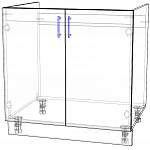 Чертеж Стол под мойку 2 двери Трапеза BMS