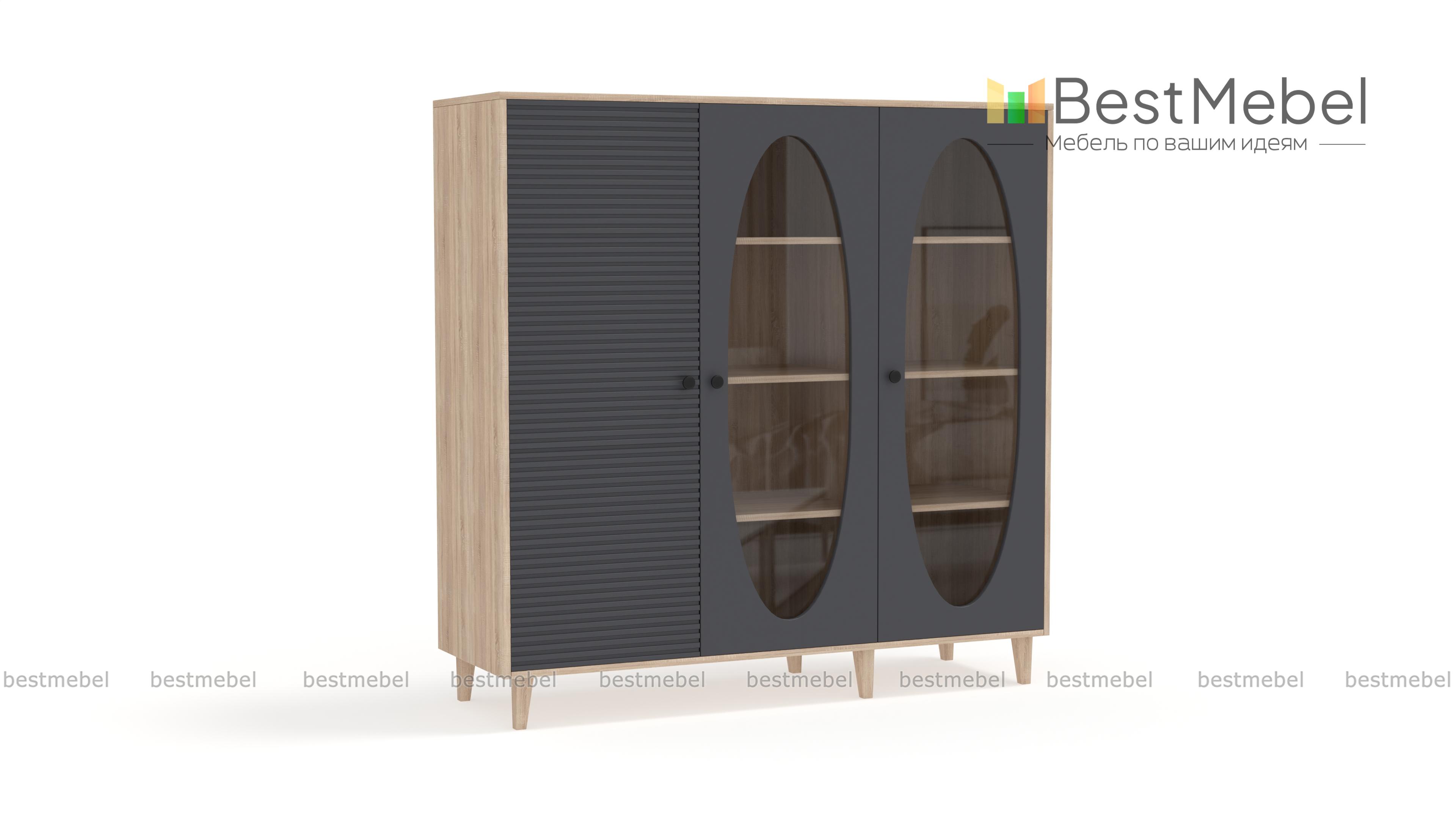 Шкаф книжный Брукс 4 BMS - Фото