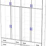 Распашной шкаф Ариэлла BMS(Платье - Белье - Белье (4))