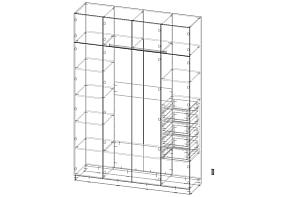 Распашной шкаф Вилета 8  (1800х2600х500)